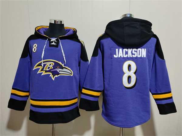 Men's Baltimore Ravens #8 Lamar Jackson Ageless Must-Have Lace-Up Pullover Hoodie,We sell and wholesale Men's Baltimore Ravens #8 Lamar Jackson Ageless Must-Have Lace-Up Pullover Hoodie on line form chian!